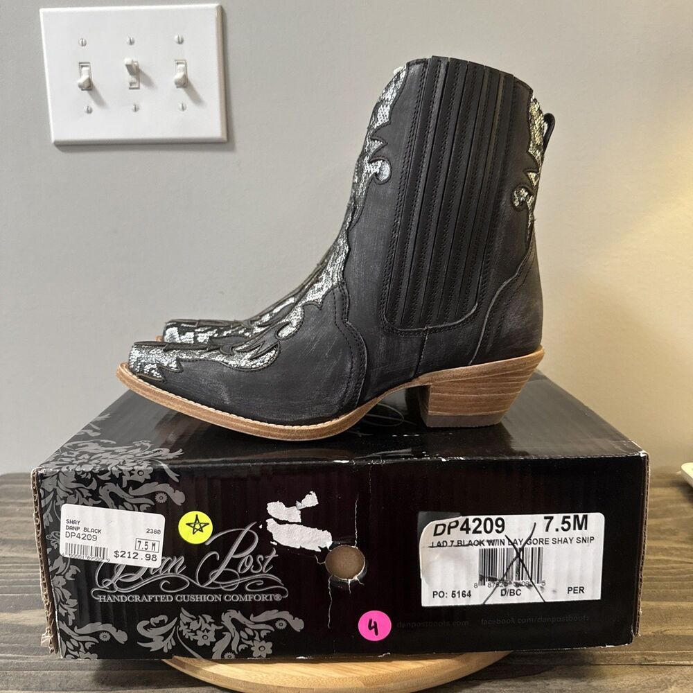Dan Post Black and Silver Heeled Boots